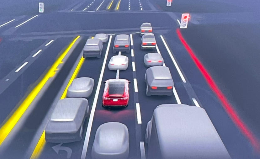 特斯拉-FSD-beta-全自動輔助駕駛將加入智慧倒車功能：路口有危險？車子自己倒退嚕躲開-1