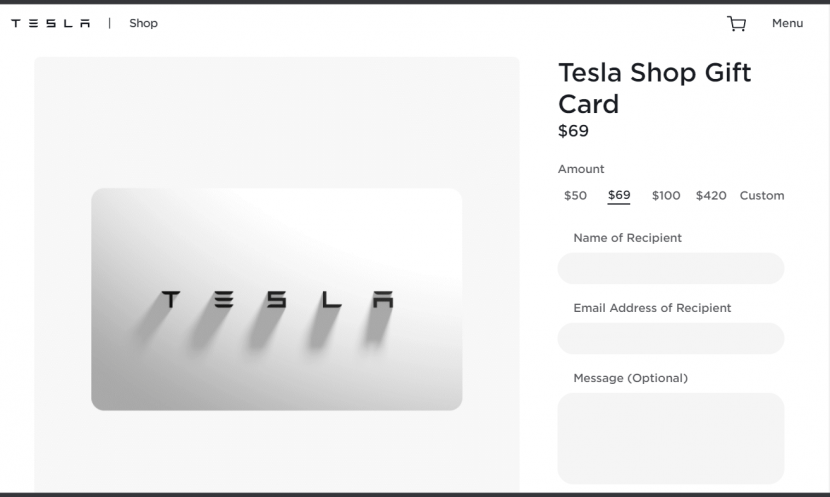 馬斯克好故意！特斯拉官網商店開賣-Tesla-禮品卡，面額竟是-69-和-420-大麻暗號-1