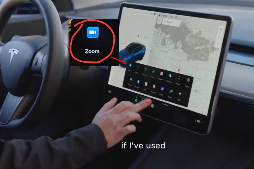 特斯拉官方影片赫見-ZOOM-應用圖標，我們快可以在車上玩網路視訊了嗎？-1