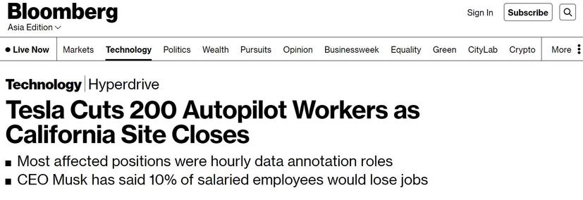 特斯拉自動駕駛-Autopilot-團隊裁員-200-人？為什麼未來可能標記工人需求會越來越少？-1